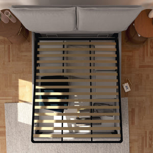 Double storage bed in removable fireproof fabric Monet