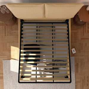 King size / queen size storage bed in Licia eco-leather with removable cover