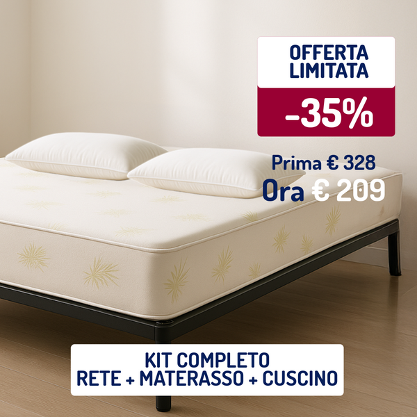 Kit Letto Completo – Materasso + Rete + Cuscini - Baldiflex