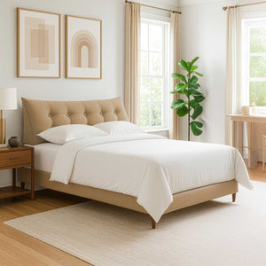 Upholstered fabric double bed headboard Licia