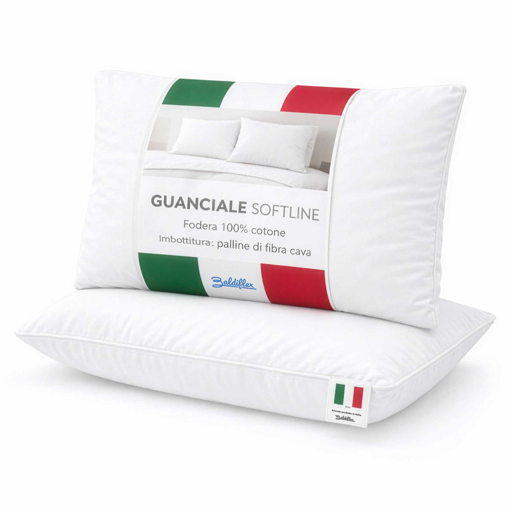 Coppia cuscini in fibra Cava, Fodera 100% Cotone Traspirante Sfoderabile