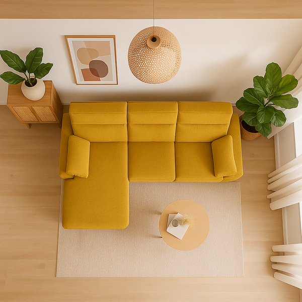 Canapé d'angle 3 places maxi avec méridienne Jon