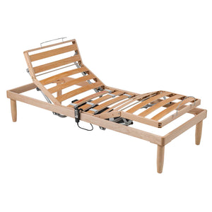 Rete letto motore a cavo con telaio in legno Natural