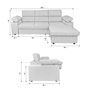 Divano letto angolare con penisola Angel