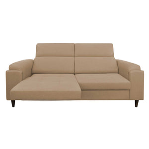 Divano allungabile frontale metà aperto tessuto beige Derry Baldiflex