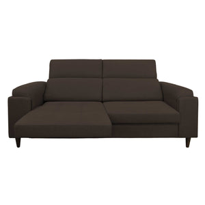 Divano allungabile frontale metà aperto tessuto caffè Derry Baldiflex