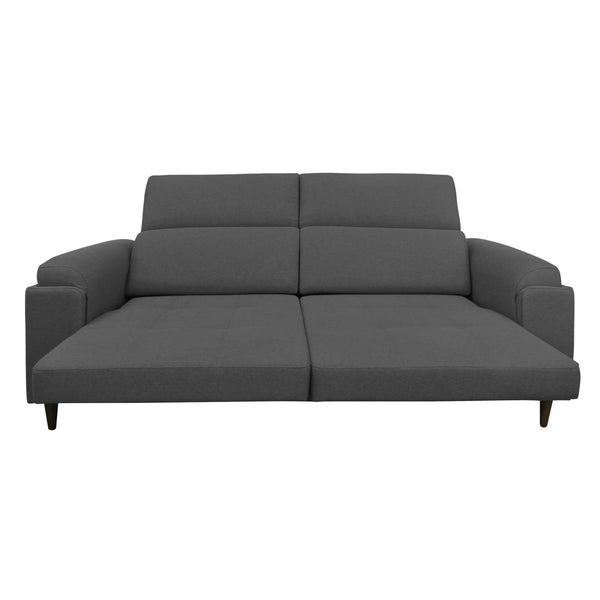 Divano allungabile frontale aperto tessuto grigio antracite Derry Baldiflex