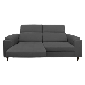 Divano allungabile frontale metà aperto tessuto grigio antracite Derry Baldiflex