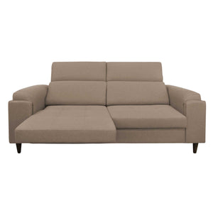 Divano allungabile frontale metà aperto tessuto grigio talpa Derry Baldiflex