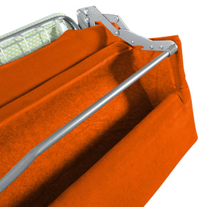 baldiflex divano letto tony in tessuto narancione porta cuscini