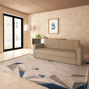 baldiflex divano letto tony in tessuto beige da destra