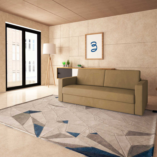 baldiflex divano letto tony in tessuto cammello da destra