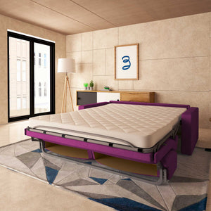 baldiflex divano letto tony in tessuto fucsia da destra aperto