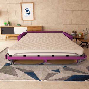 baldiflex divano letto tony in tessuto fucsia frontale aperto