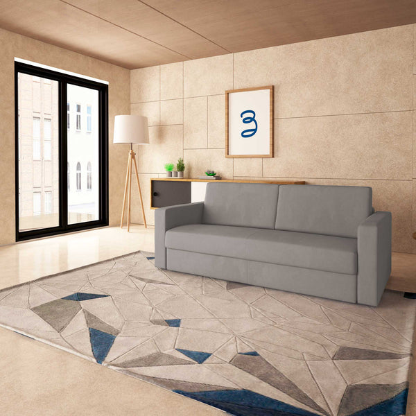baldiflex divano letto tony in tessuto grigio da destra