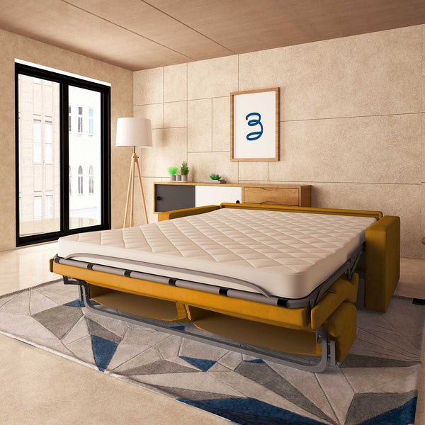 baldiflex divano letto tony in tessuto mango da destra aperto