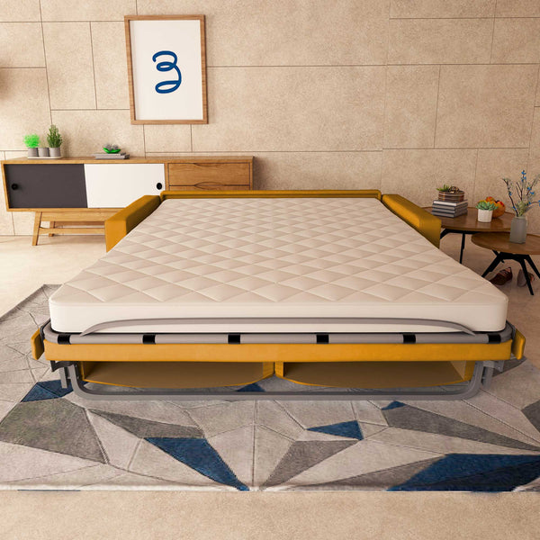 baldiflex divano letto tony in tessuto mango frontale aperto