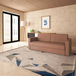 baldiflex divano letto tony in tessuto rosa antico da destra