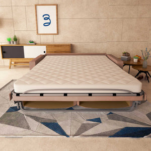 baldiflex divano letto tony in tessuto rosa antico frontale aperto