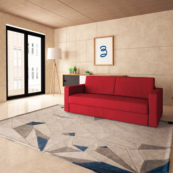 baldiflex divano letto tony in tessuto rosso da destra 