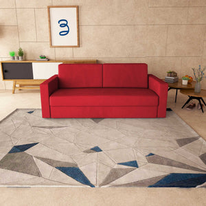 baldiflex divano letto tony in tessuto rosso frontale