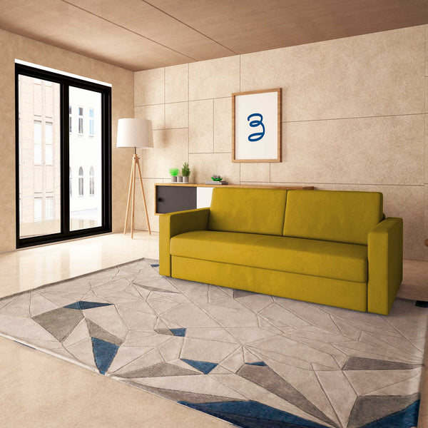 baldiflex divano letto tony in tessuto senape da destra