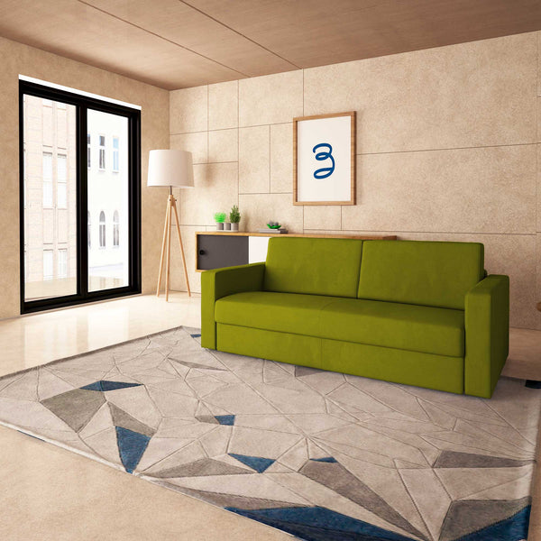 baldiflex divano letto tony in tessuto verde da destra