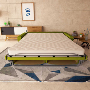 baldiflex divano letto tony in tessuto verde frontale aperto