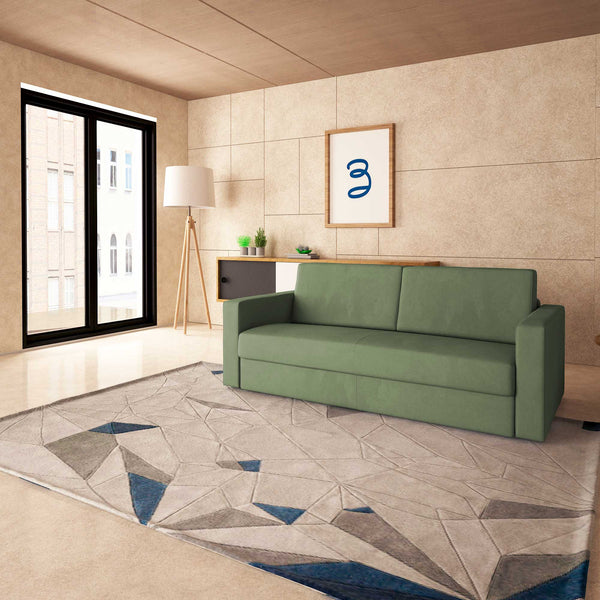 baldiflex divano letto tony in tessuto verde menta da destra