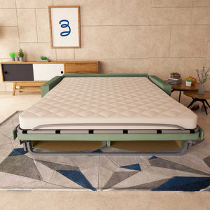 baldiflex divano letto tony in tessuto verde menta frontale aperto