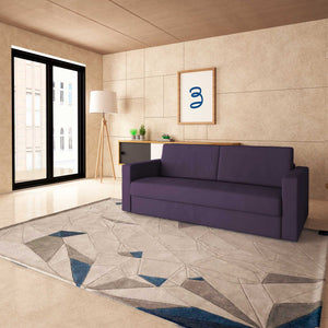 baldiflex divano letto tony in tessuto viola da destra