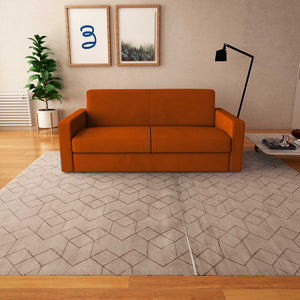baldiflex divano letto willy tessuto arancione frontale