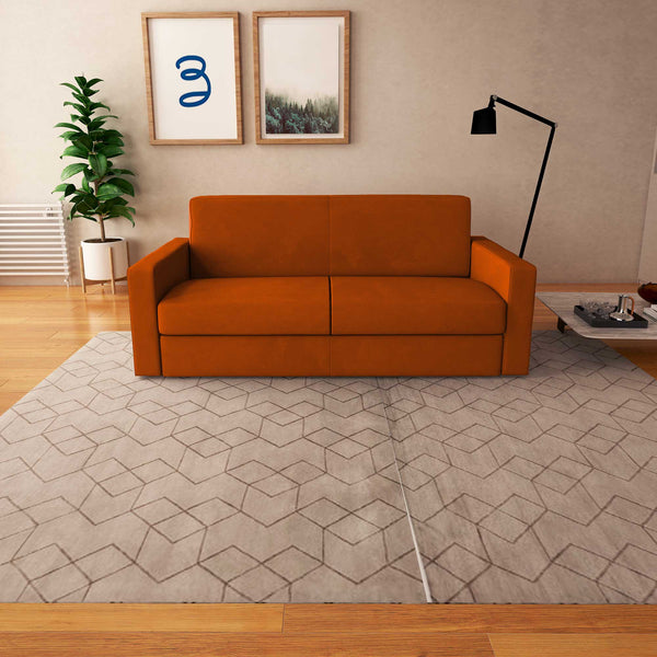 baldiflex divano letto willy tessuto arancione frontale