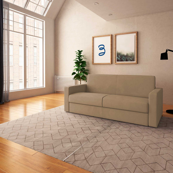 baldiflex divano letto willy tessuto beige da destra