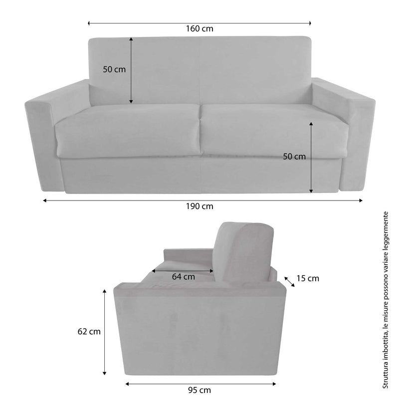 baldiflex divano letto willy tessuto caffè dimensioni