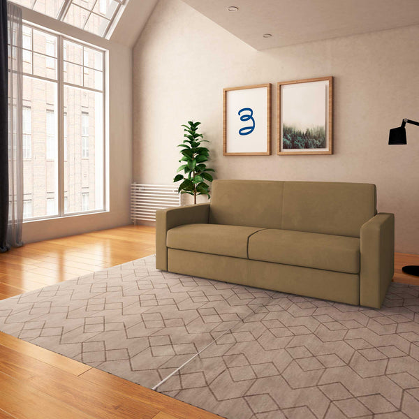 baldiflex divano letto willy tessuto cammello da destra