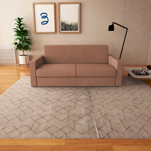 baldiflex divano letto willy tessuto rosa antico frontale