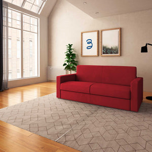 baldiflex divano letto willy tessuto rosso da destra