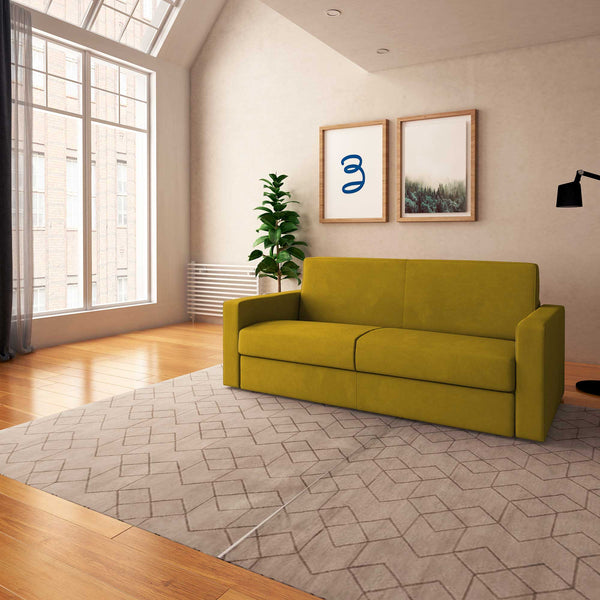 baldiflex divano letto willy tessuto senape da destra