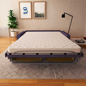 baldiflex divano letto willy tessuto viola frontale aperto