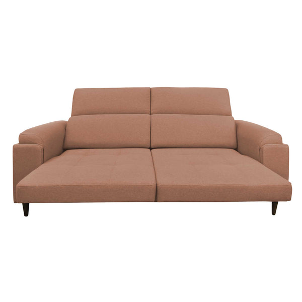 Divano allungabile frontale aperto tessuto rosa antico Derry Baldiflex