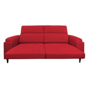 Divano allungabile frontale tessuto rosso Derry Baldiflex