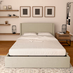 Letto contenitore piazza e mezza in ecopelle Aurora