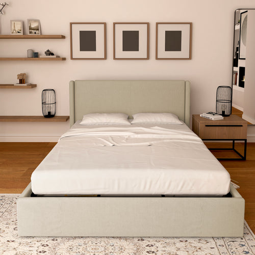 Licia single storage bed in eco-leather with removable cover