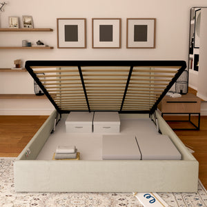 Licia single storage bed in eco-leather with removable cover