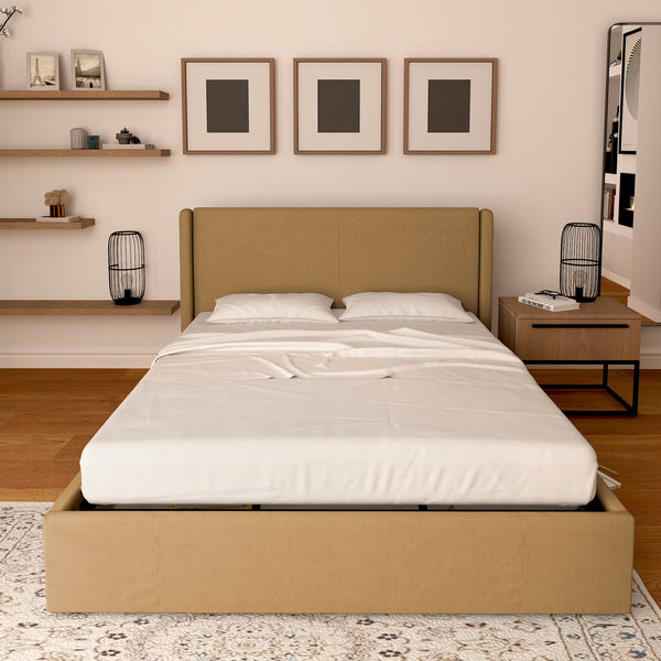 Licia single storage bed in eco-leather with removable cover
