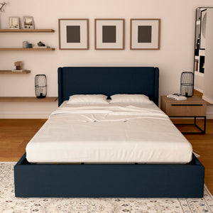 Licia single storage bed in eco-leather with removable cover