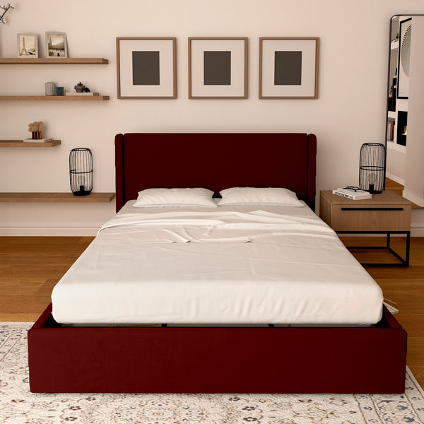 Licia single storage bed in eco-leather with removable cover