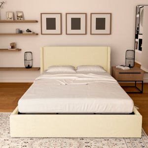 Licia single storage bed in eco-leather with removable cover