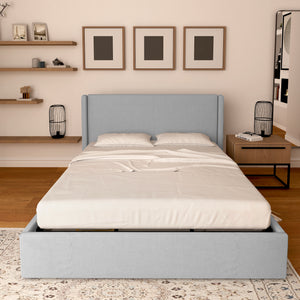 Licia single storage bed in eco-leather with removable cover